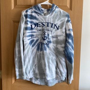 Destin Florida salty vibes hooded sweatshirt, youth xl